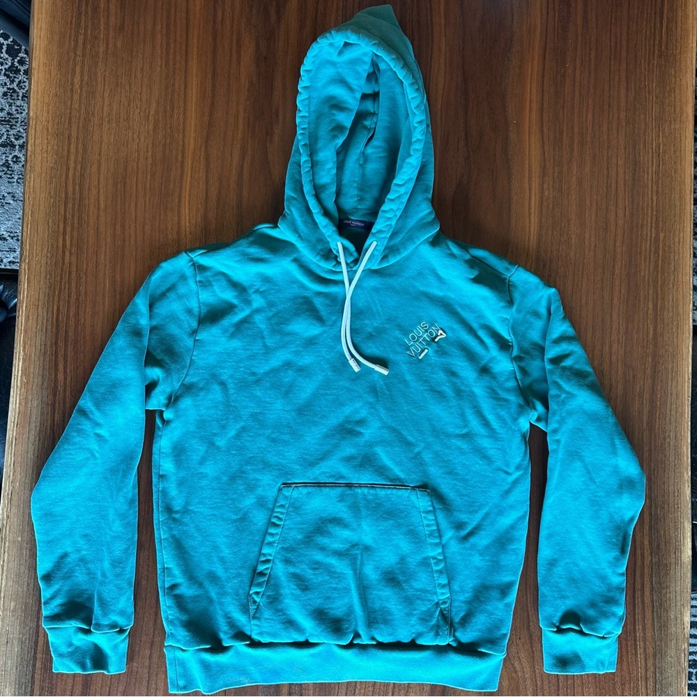 Men's Louis Vuitton FW21 Embroidered Iconic Green Hoodie